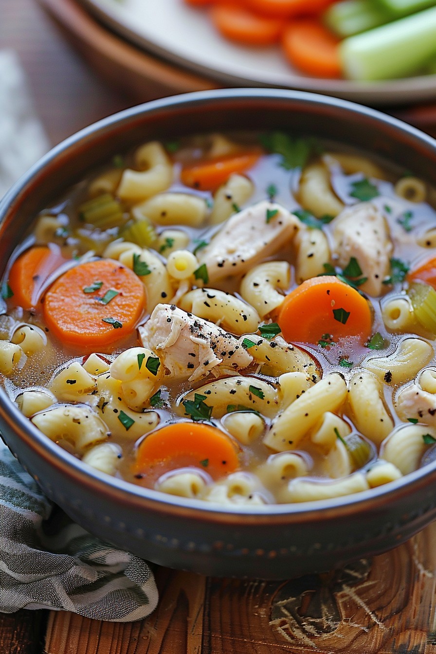 Simple Chicken Macaroni Soup Recipe