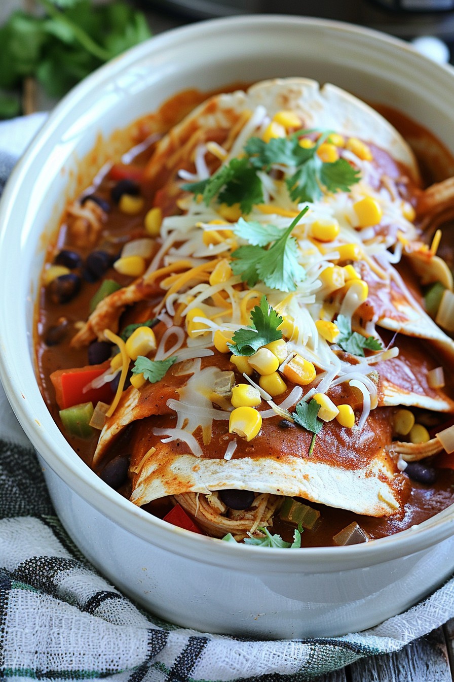 Slow Cooker Chicken Enchilada Recipe