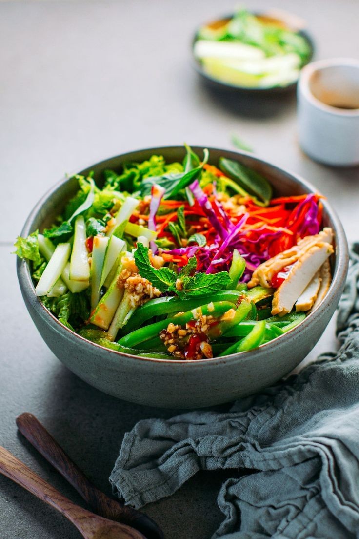 Green Goddess Cabbage Salad with Chicken