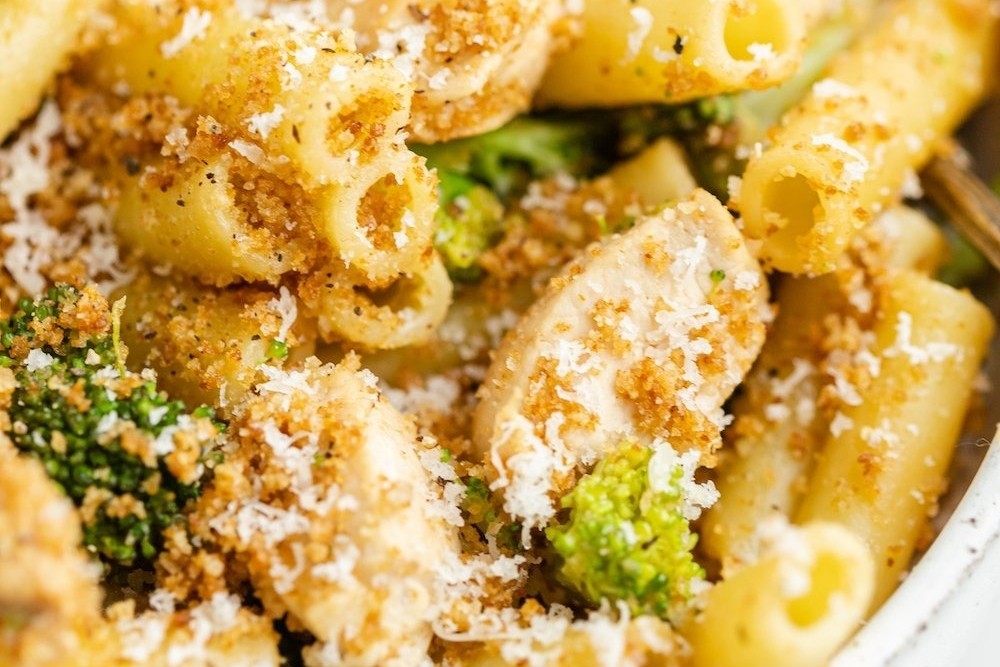 Chicken Broccoli Ziti with Crunchy Bread Crumbs