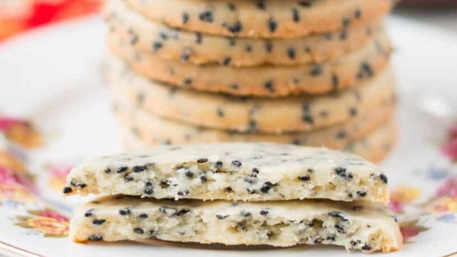 Black Sesame Shortbread Cookies