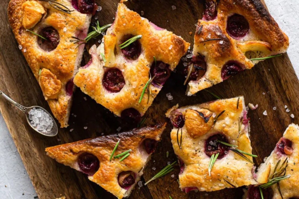 Red Grape, Rosemary and Goat’s Cheese Focaccia