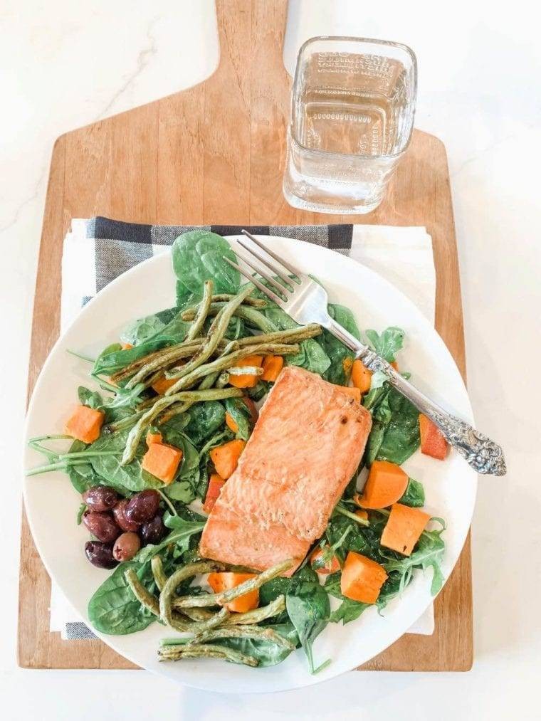Miso Maple Broiled Salmon Nicoise Salad