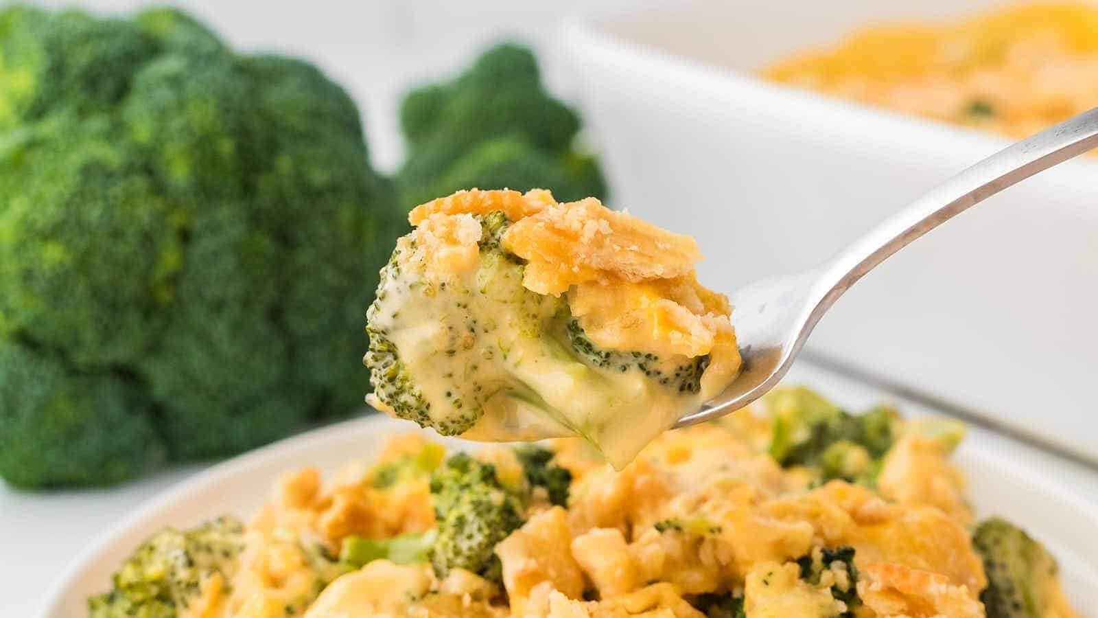 Cheesy Broccoli Casserole with Velveeta and Ritz Crackers