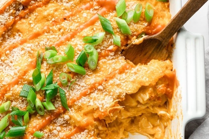 Easy Buffalo Chicken Pasta Bake Recipe