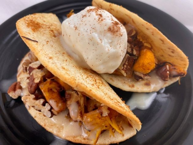 Paleo Dessert Taco with Mexican Vanilla Ice Cream