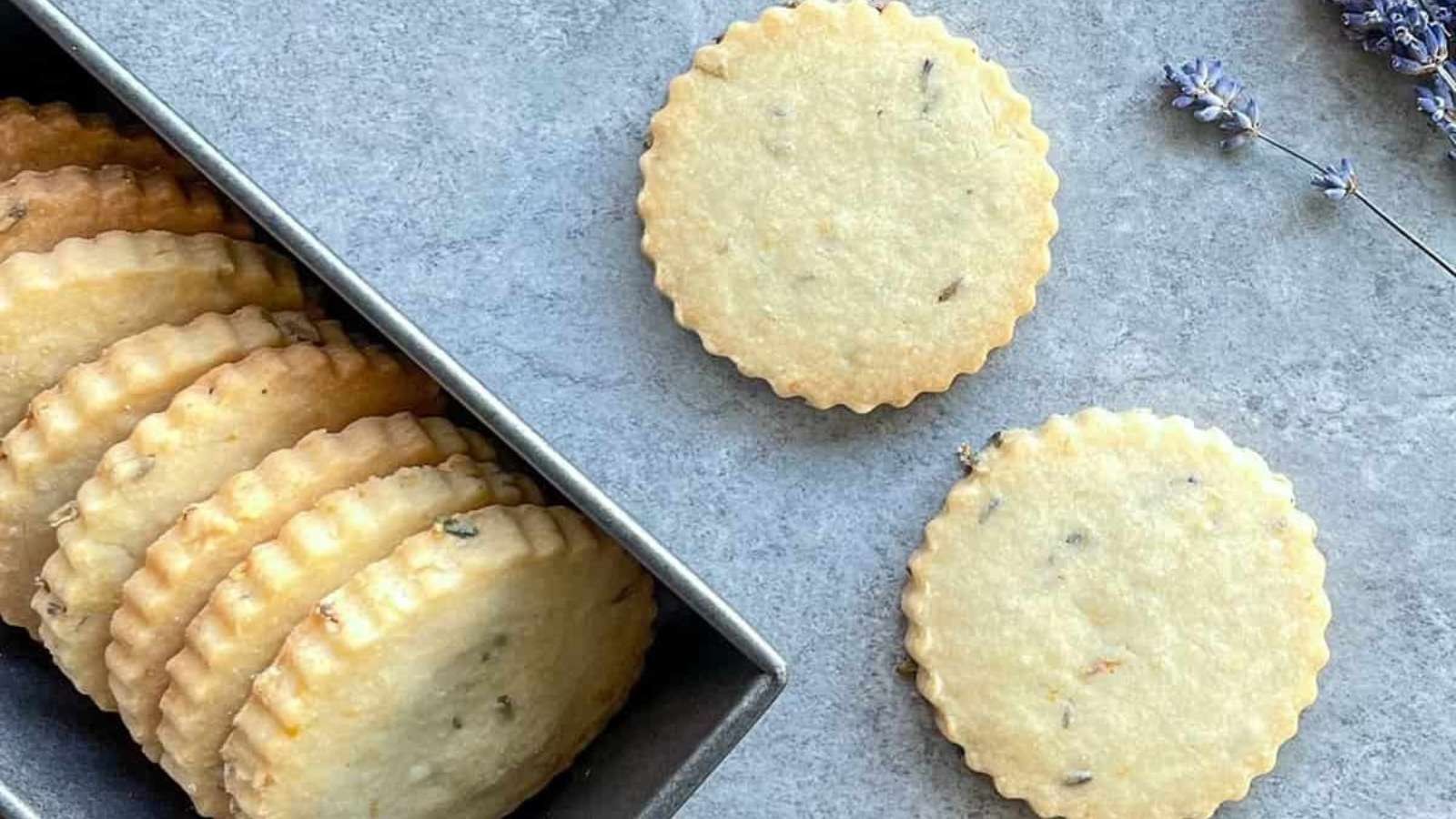 Lemon Lavender Shortbread Cookies