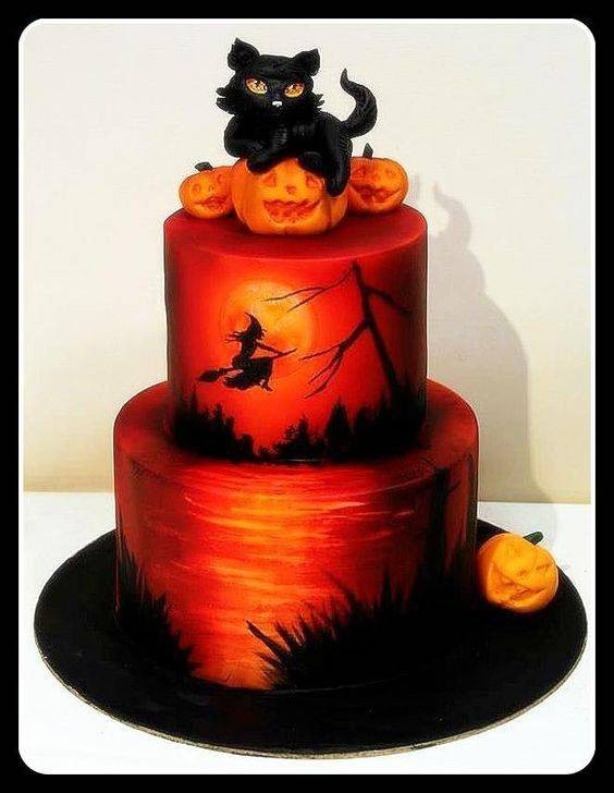 Cake 5. Sunset Cat&Pumpkin Cake