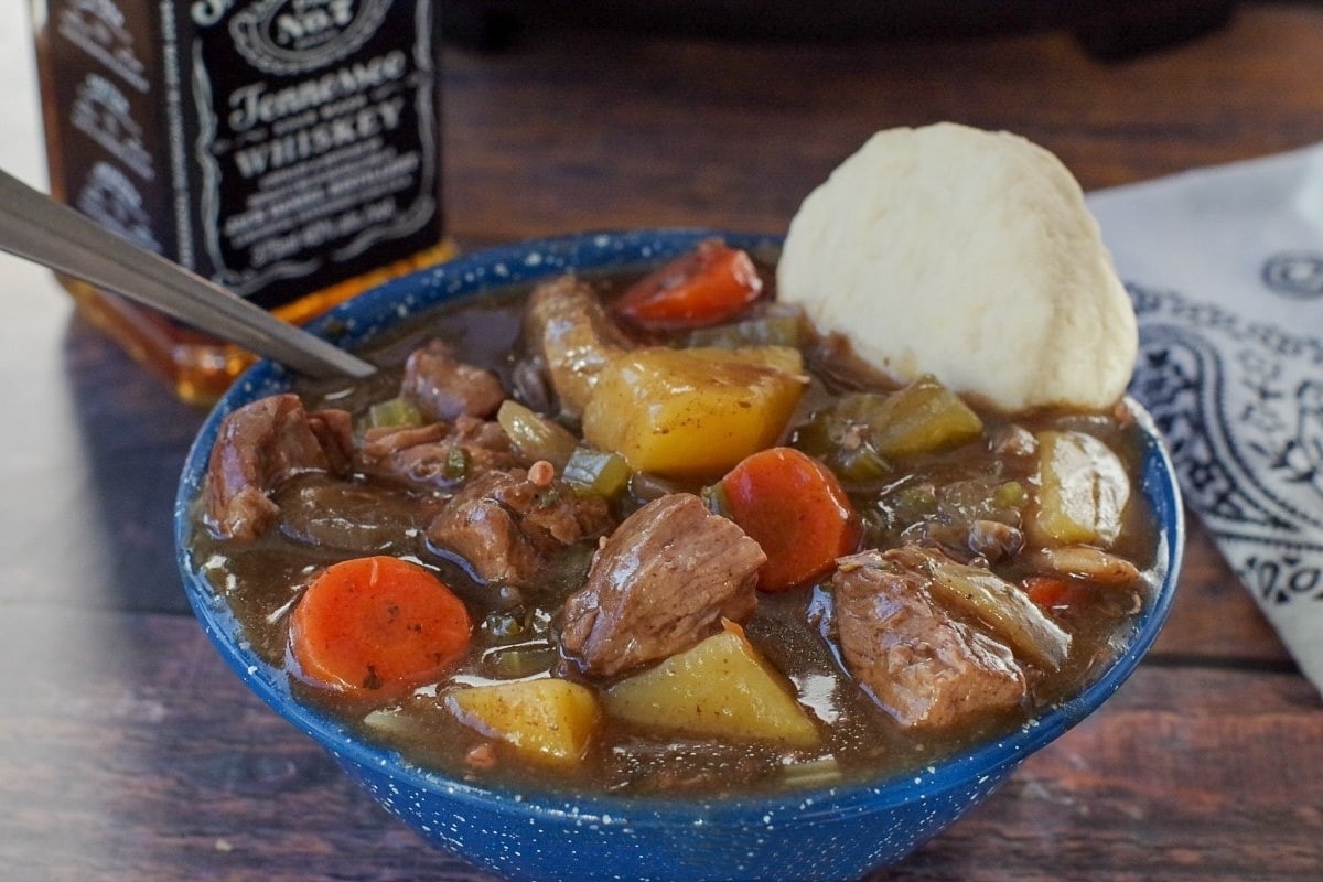 Old Fashioned Slow Cooker Beef Stew (With Whiskey)