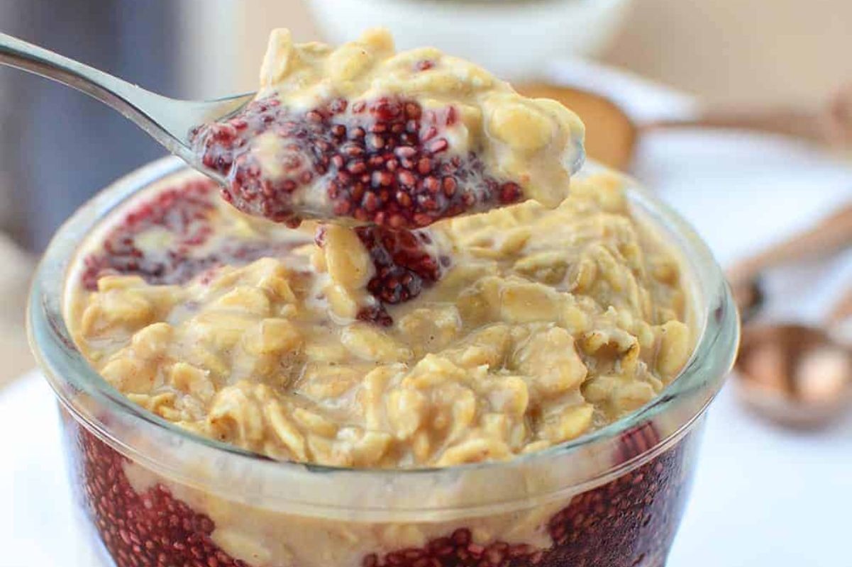 Peanut Butter And Jelly Overnight Oats