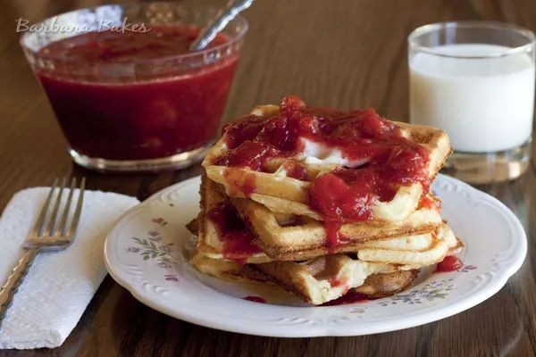 Rhubarb Strawberry Dutch Baby