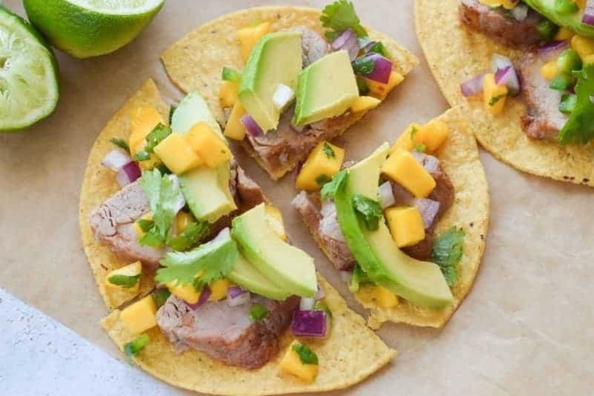 Pork Tostadas With Mango Salsa