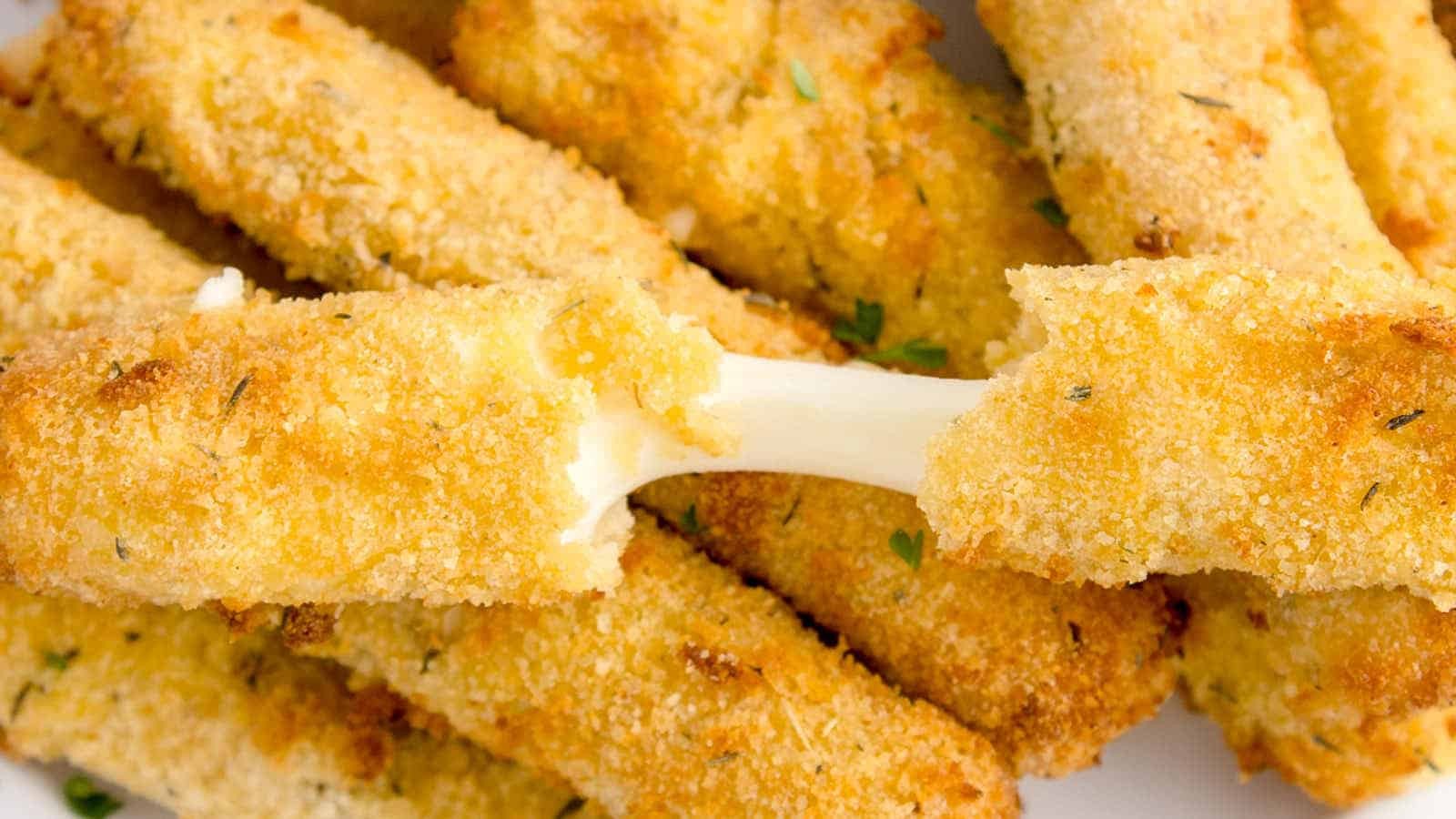 Air Fryer Homemade Mozzarella Sticks