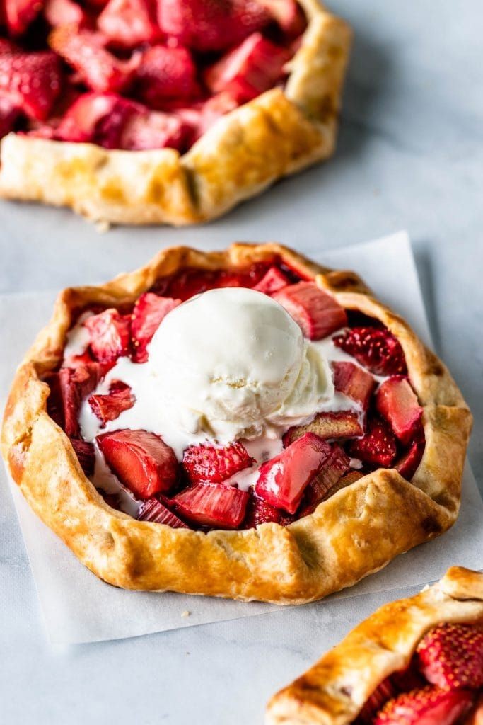 Roasted Strawberry Rhubarb Milkshakes