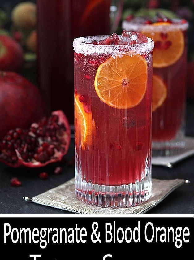 Pomegranate and Blood Orange Tequila Spritzer