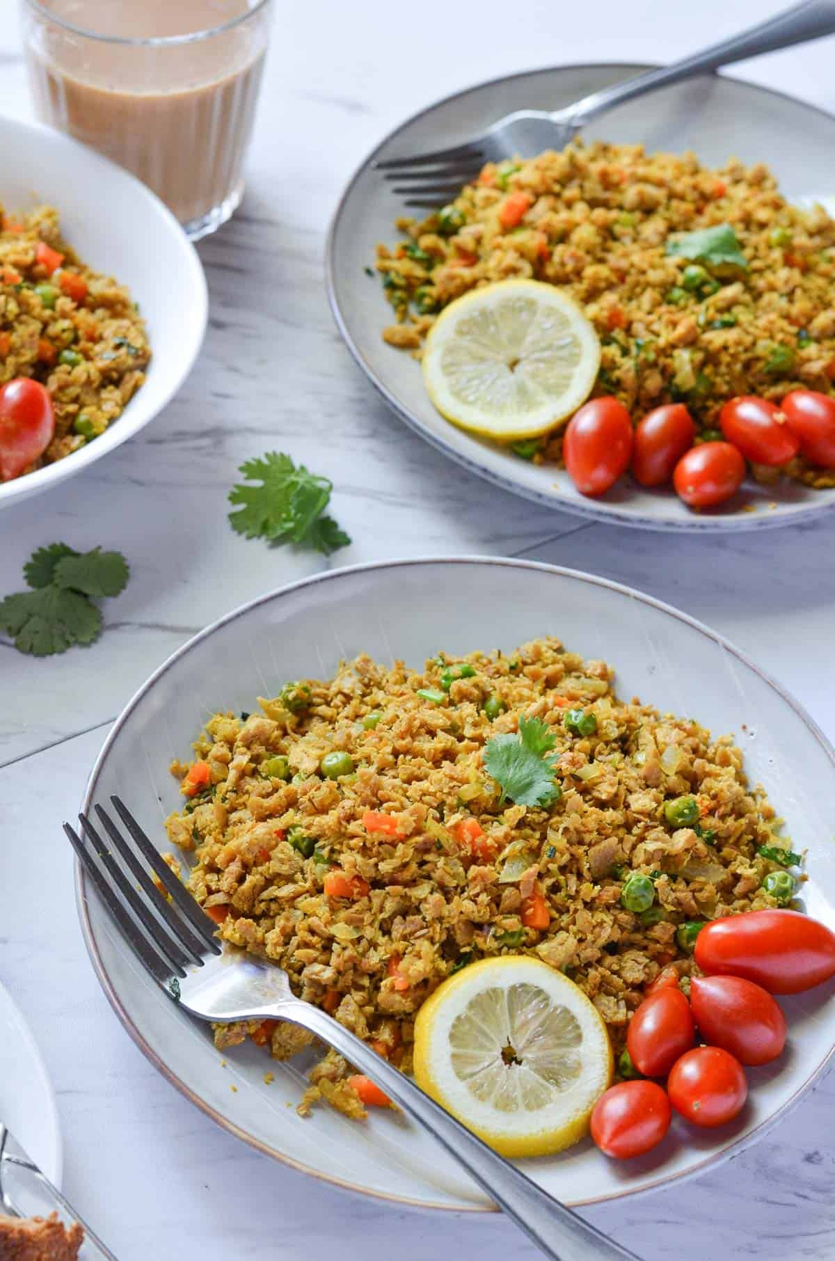 TVP Crumbles Breakfast (TVP Scramble)