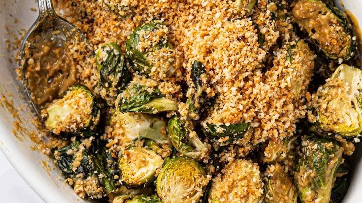 Miso Sesame Air Fryer Brussels Sprouts