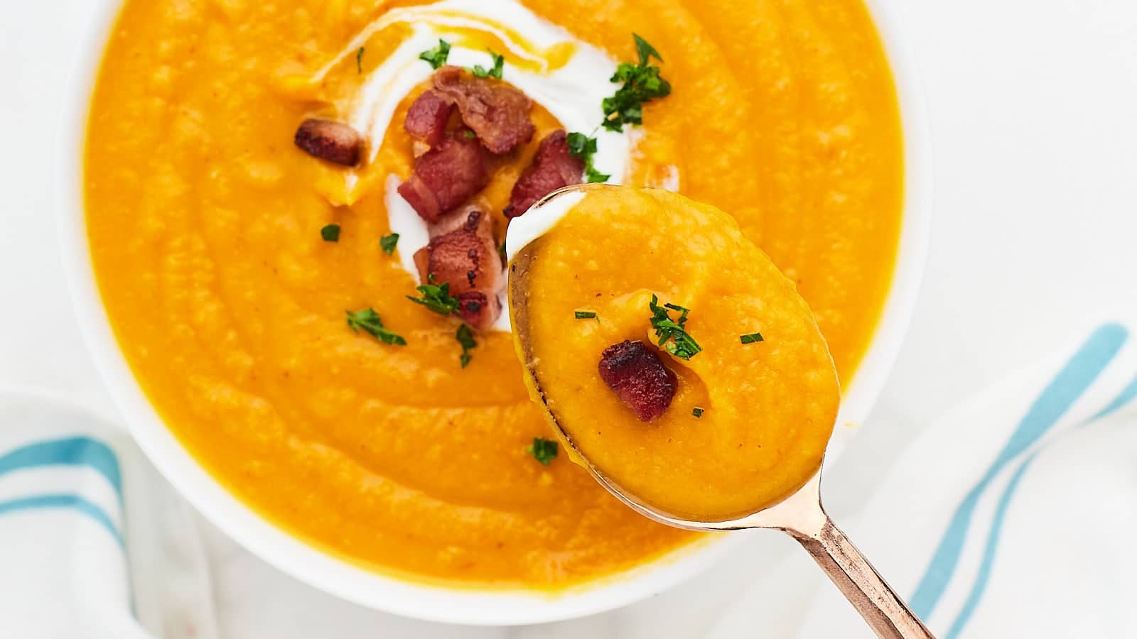 Loaded Sweet Potato Soup