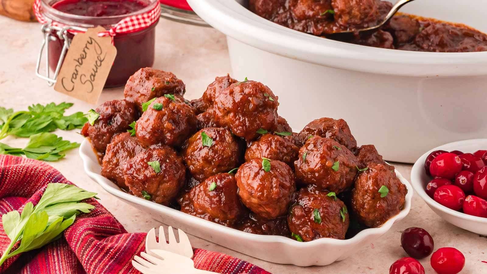 Slow Cooker Cranberry Meatballs
