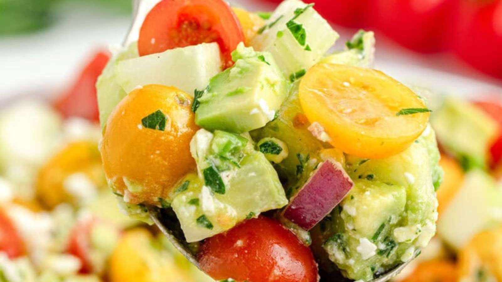 Tomato Cucumber Avocado Salad