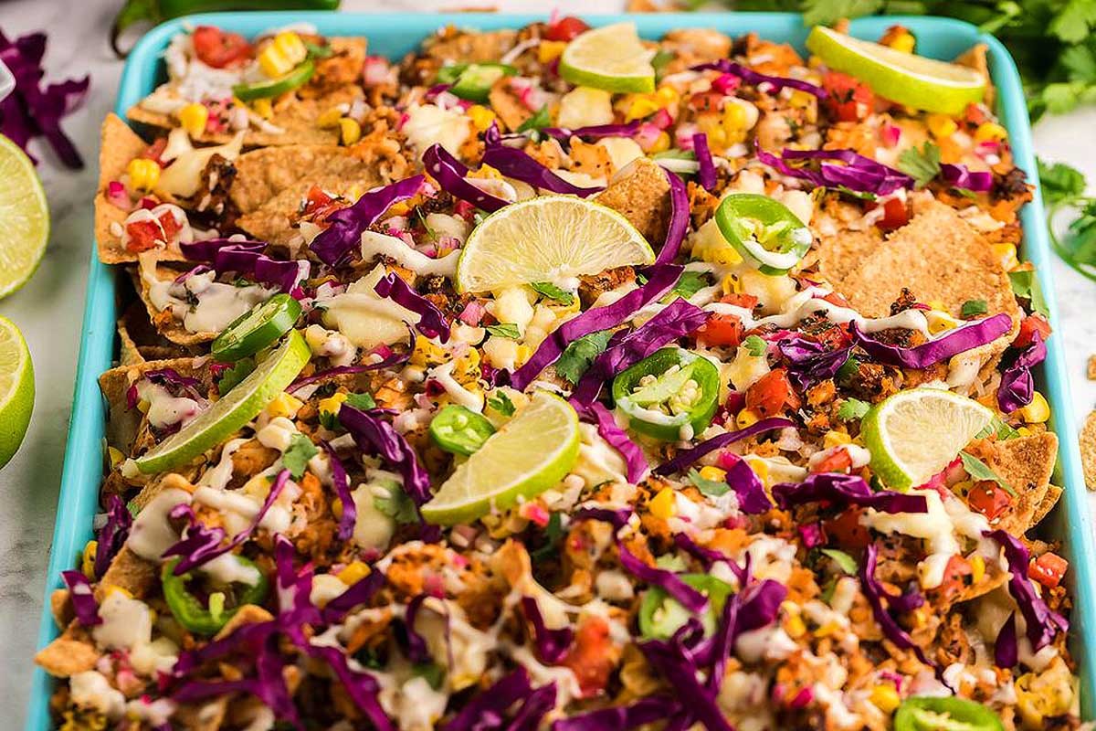 Sheet Pan Blackened Tilapia Fish Nachos