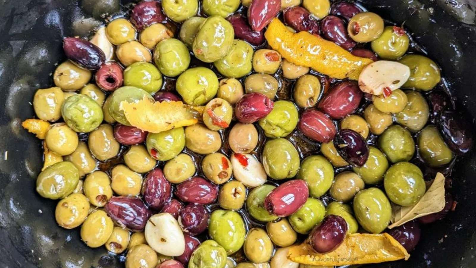Slow Cooker Marinated Olives