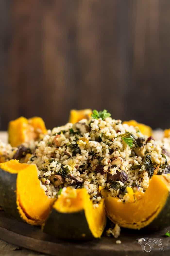 Baked Buttercup Squash with Goat Cheese
