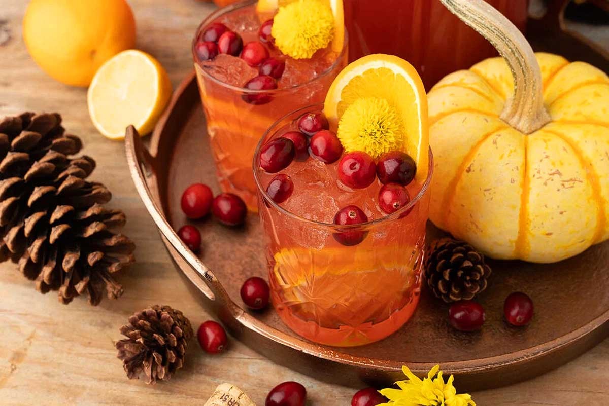 Cranberry Orange Prosecco Punch