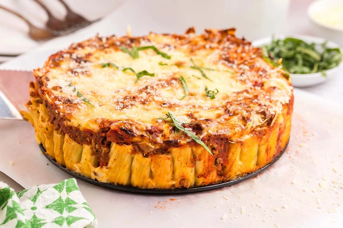 Stuffed Rigatoni Pasta Pie