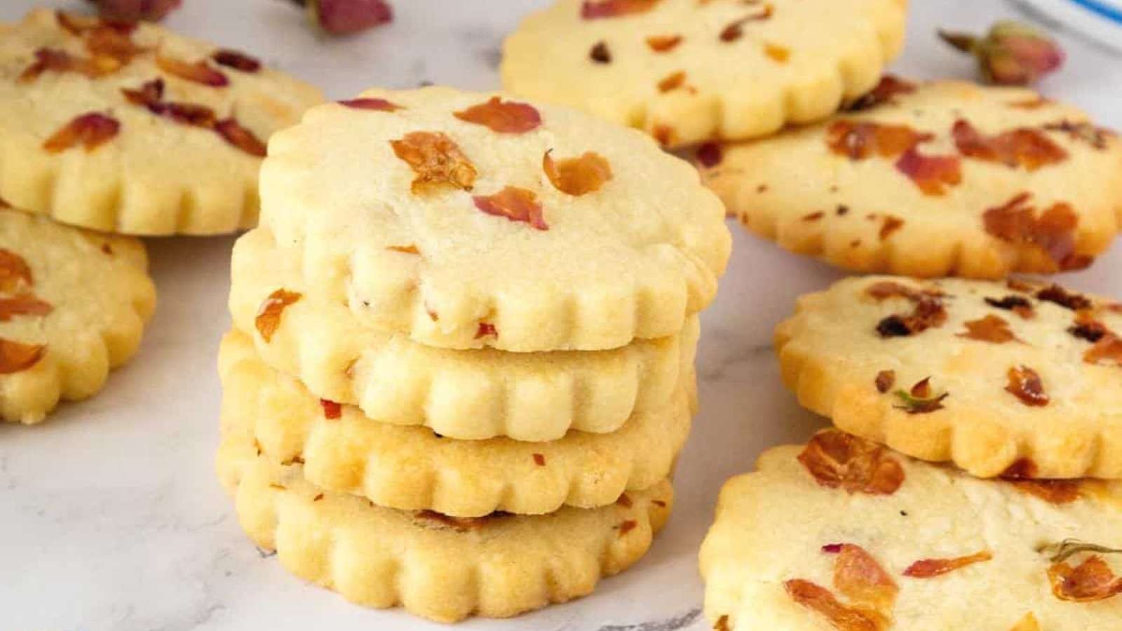 Rose Shortbread Cookies