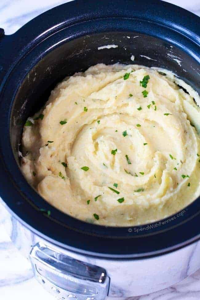 Slow Cooker Garlic Parmesan Potatoes