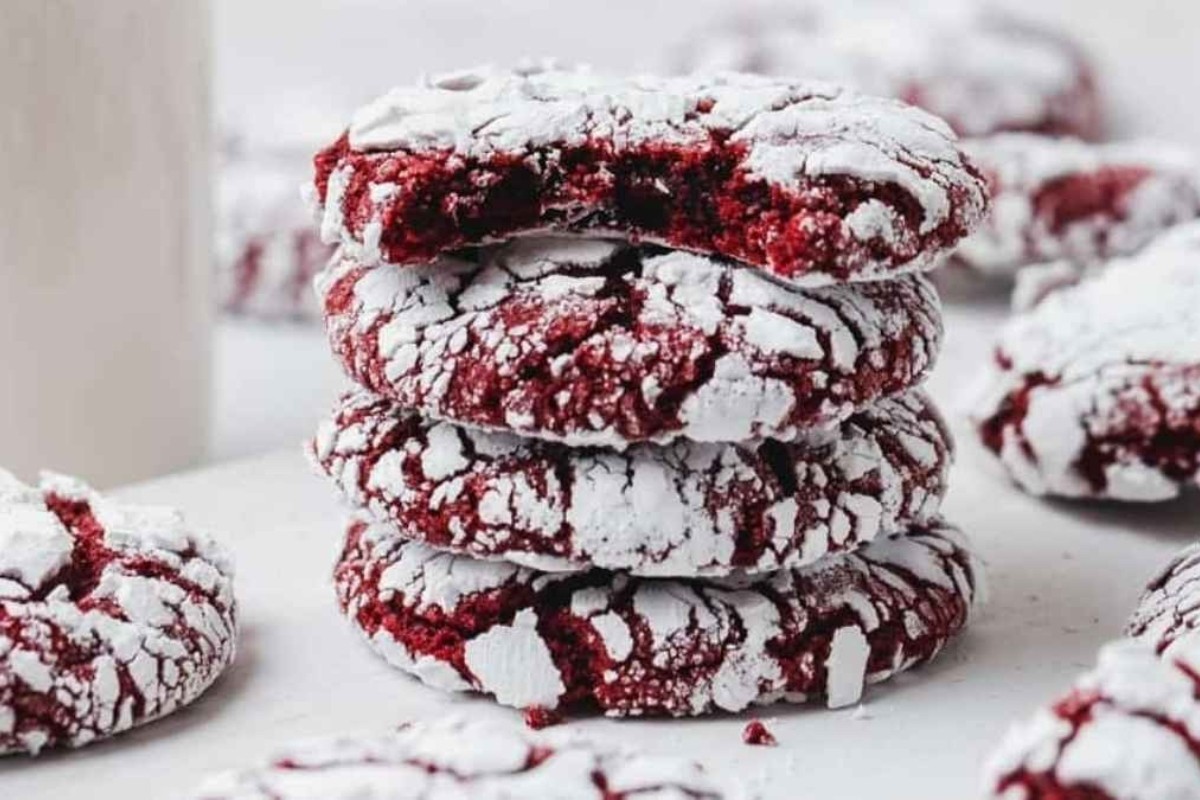 Red Velvet Crinkle Cookies