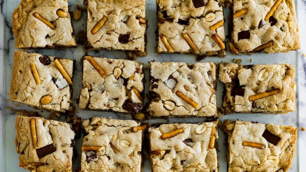 Bar Snack Blondies {The Perfect Sweet + Salty Treat}