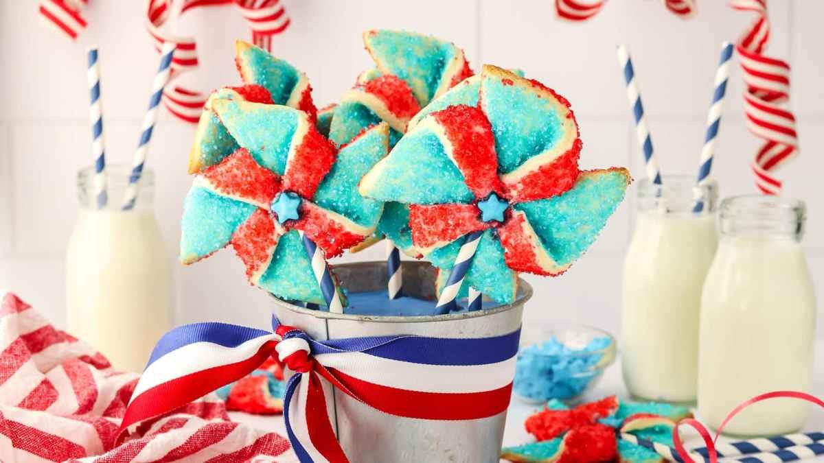 Fourth Of July Pinwheel Cookies