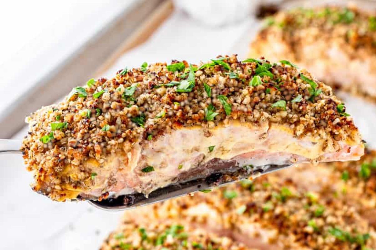 Walnut Crusted Salmon With Dijon Mustard
