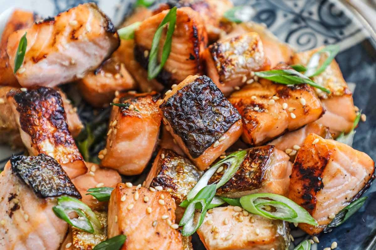 Miso Honey Salmon Bites