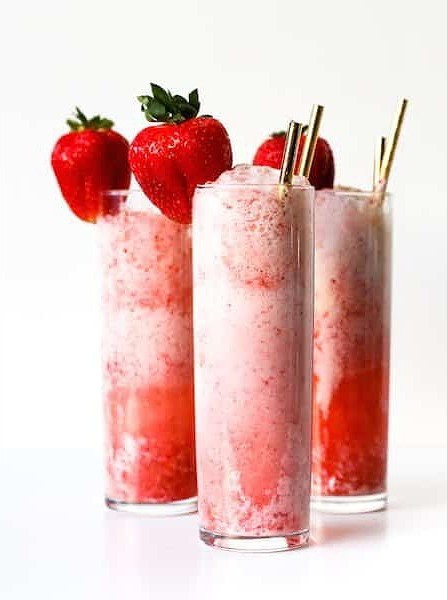 Strawberry Champagne Floats