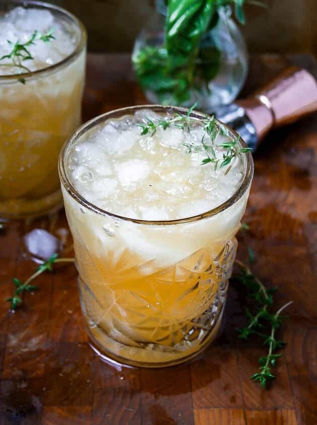 Grilled Peach Bourbon Cocktail