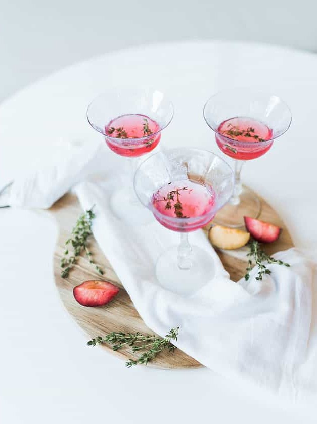 Muddled Plum and Thyme Cocktail