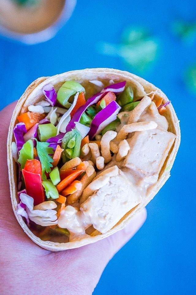 Veggie Thai Wraps with Spicy Peanut Sauce