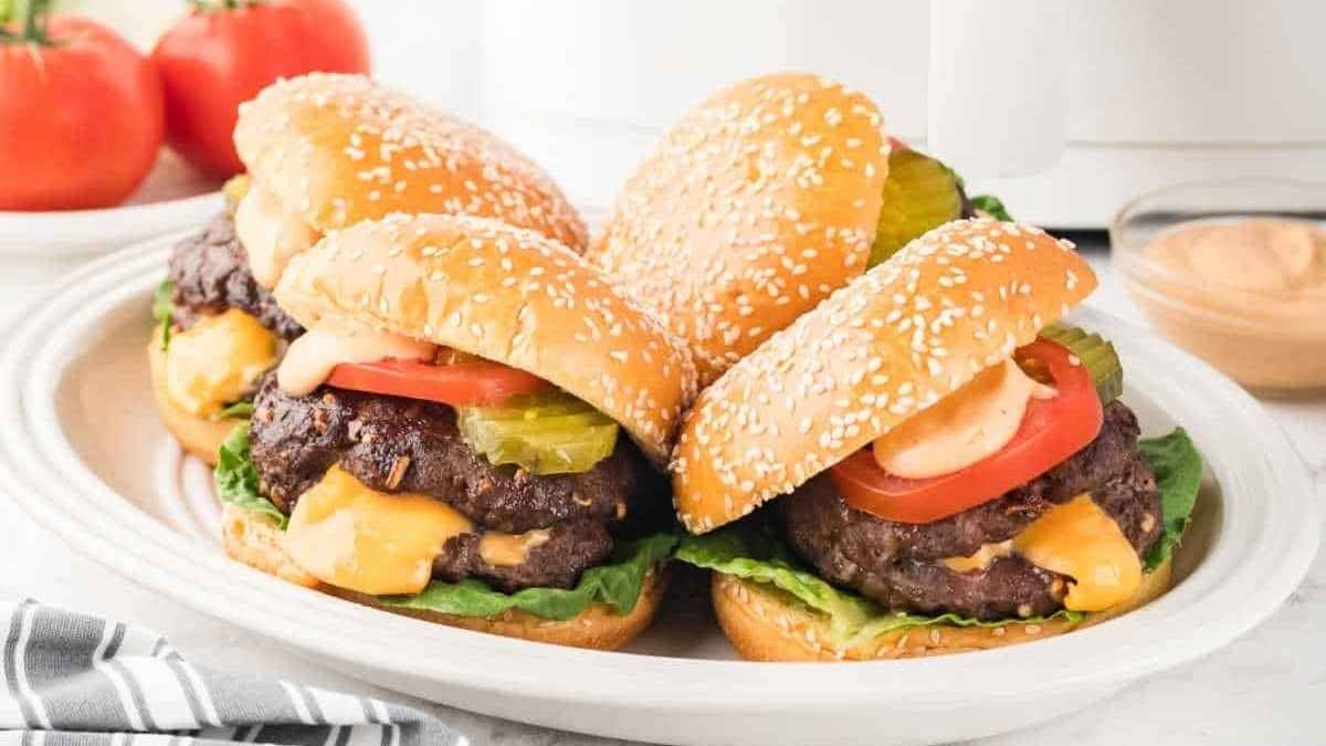 Air Fryer Juicy Lucy Burgers