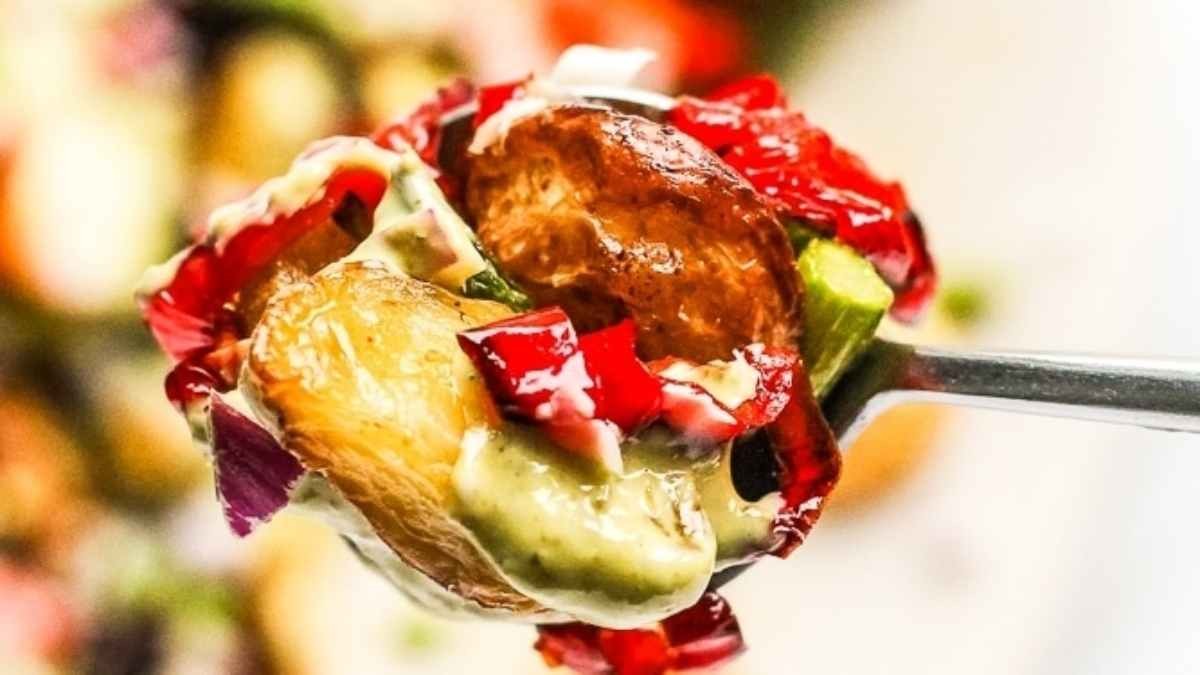 Air Fryer Potato Salad With Pesto Mayo