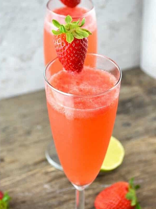 Strawberry Bellini With Lime
