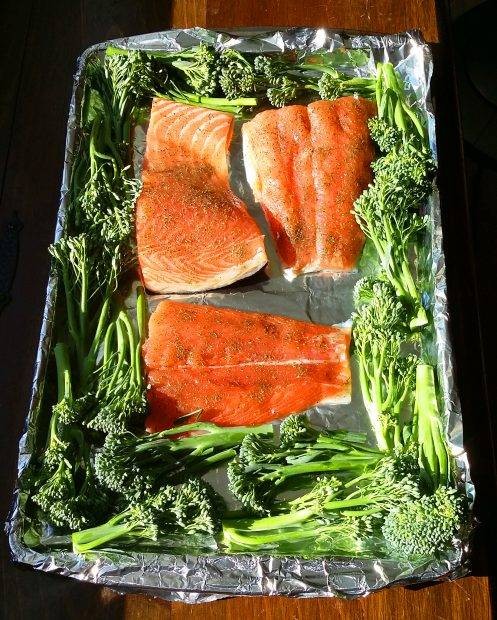 One-Pan Oven Roasted Salmon and Broccolini