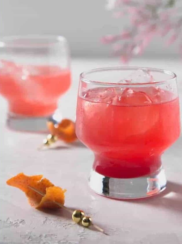 Blood Orange Gin and Tonic Cocktail