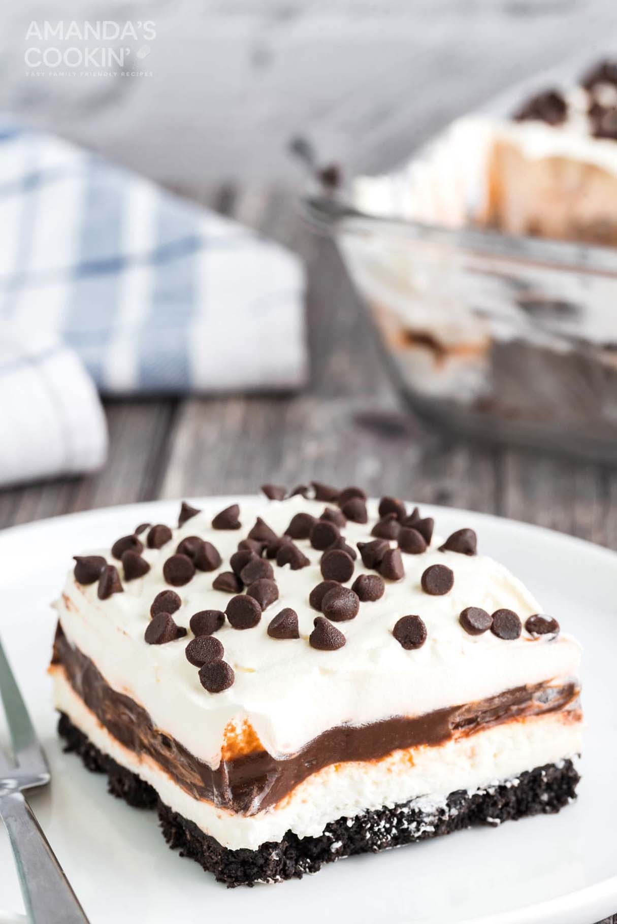Chocolate Lasagna with Oreo Cookie Crust