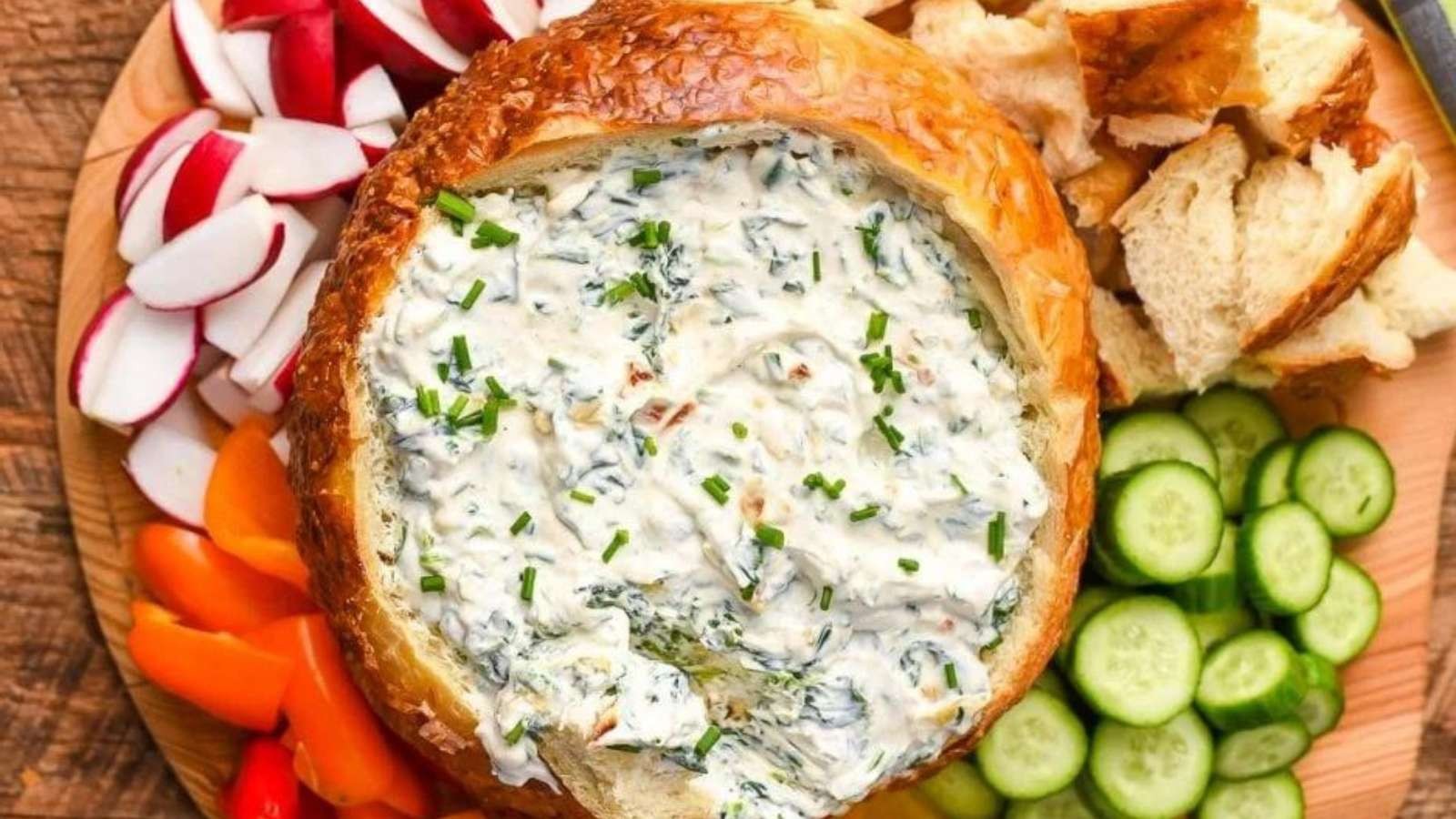Spinach Dip In A Bread Bowl