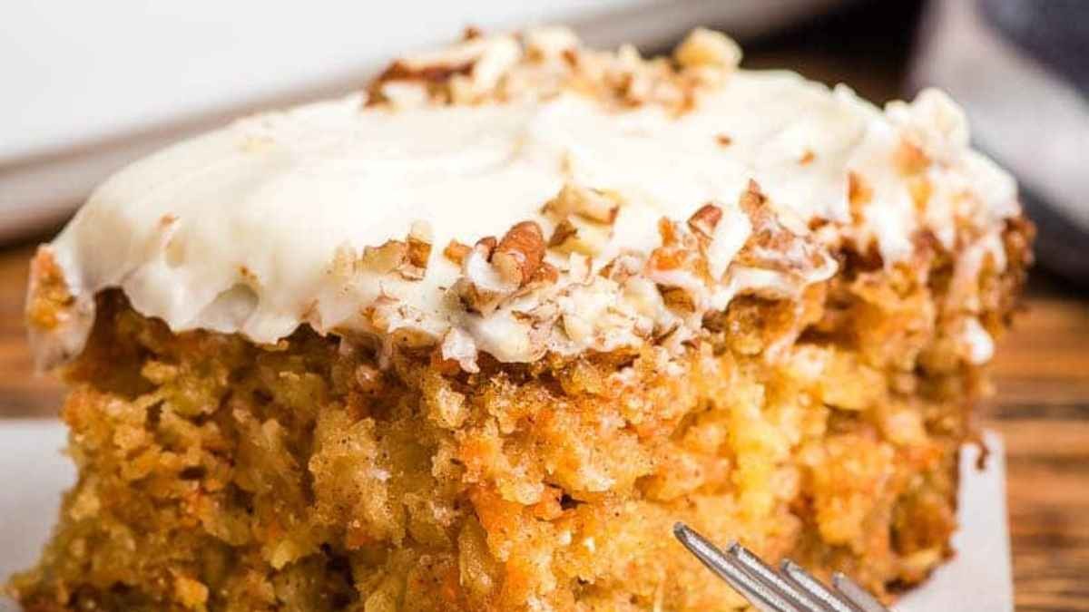 Super Moist Carrot Sheet Cake With Cream Cheese Frosting