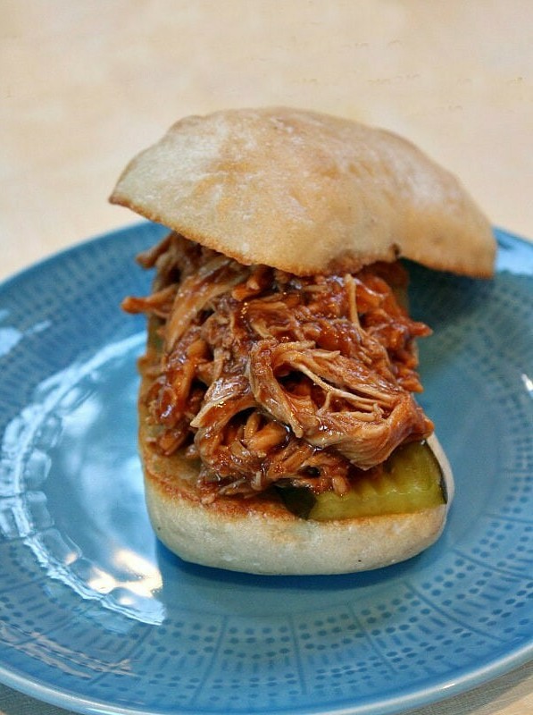 Slow Cooker Pulled Barbecued Chicken Sandwiches