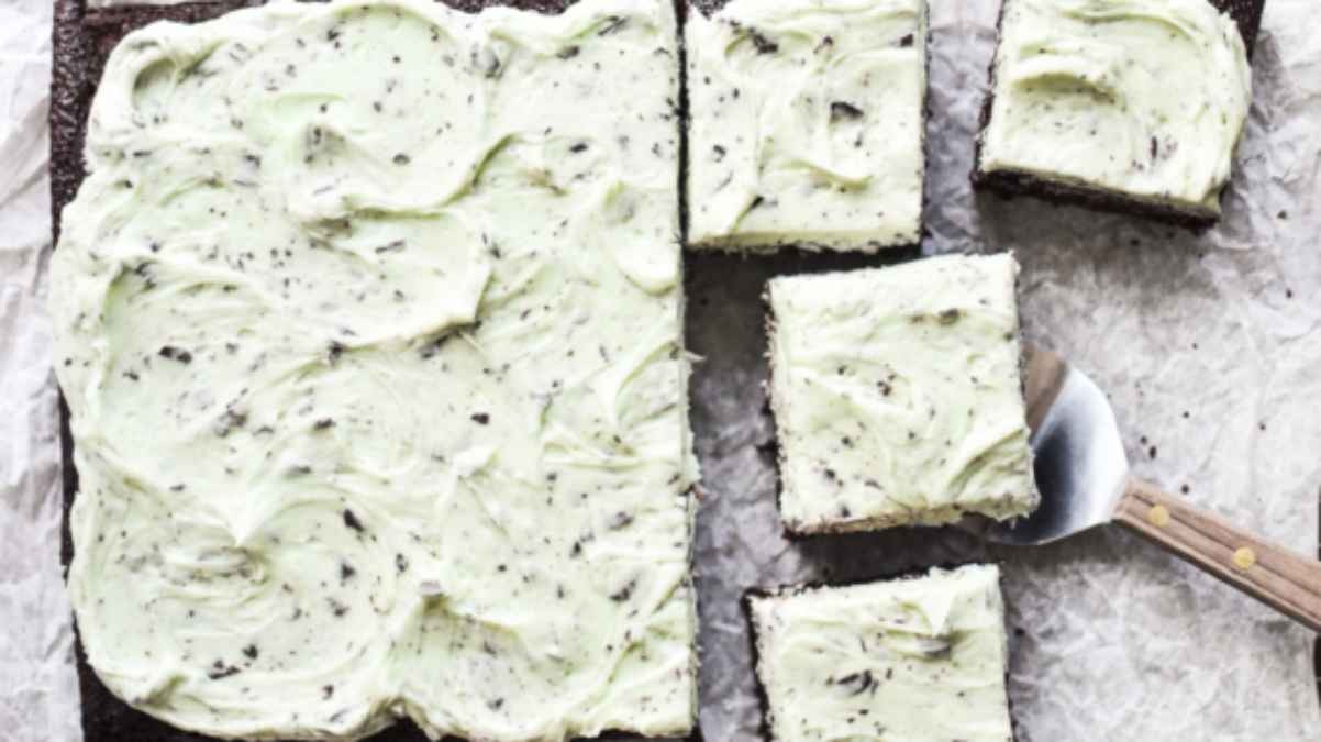 Mint Chocolate Chip Sheet Cake